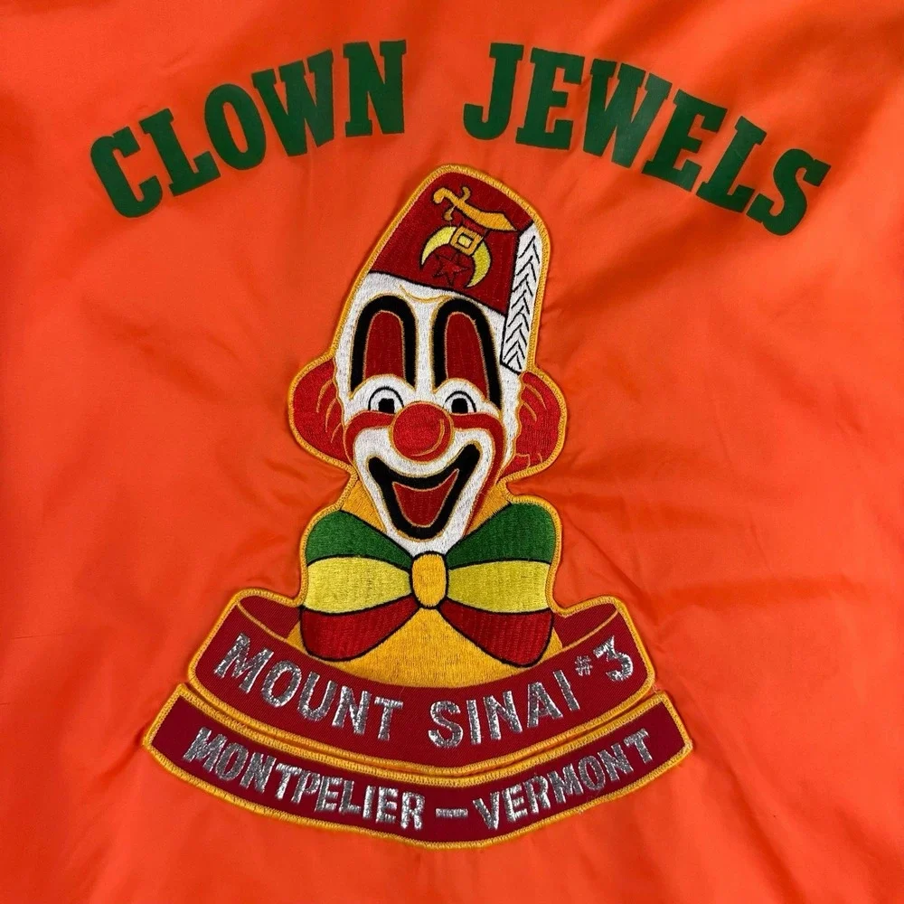 Vintage 70s 80s Shriner Clown Jacket Large Montpelier Vermont Mason WestWind